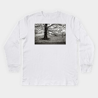 the stately tree, has released its leaves Kids Long Sleeve T-Shirt